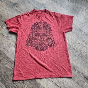 Star Wars Darth Vader Shirt Mens M Red Phrases Words Disney Empire Dark Side